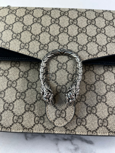 GUCCI Dionysus Beige Ebony/Black Medium/Large GG Shoulder Bag
