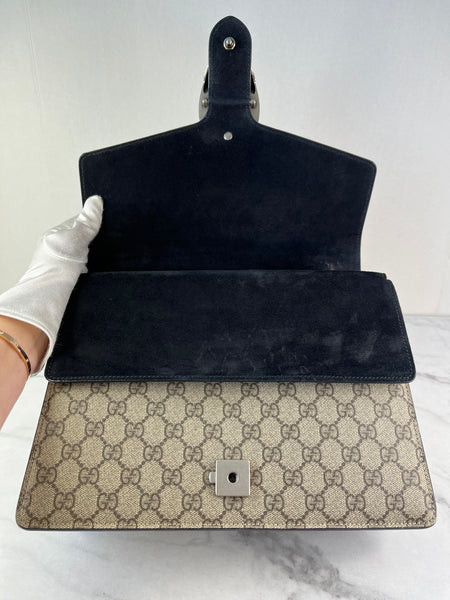 GUCCI Dionysus Beige Ebony/Black Medium/Large GG Shoulder Bag