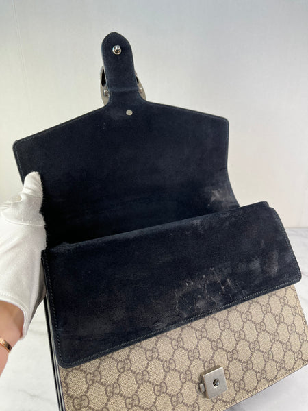 GUCCI Dionysus Beige Ebony/Black Medium/Large GG Shoulder Bag