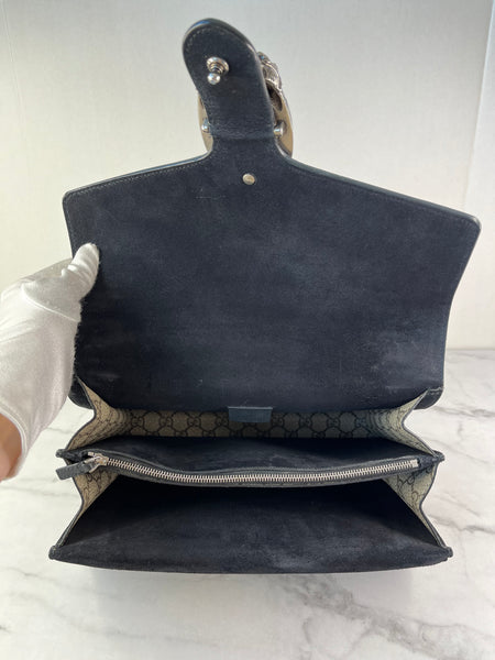 GUCCI Dionysus Beige Ebony/Black Medium/Large GG Shoulder Bag