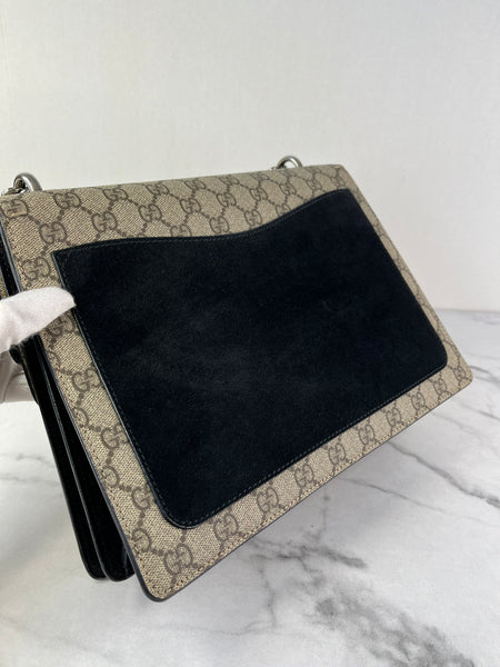 GUCCI Dionysus Beige Ebony/Black Medium/Large GG Shoulder Bag