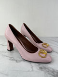 Valentino Water Rose Pink VLogo Leather Pumps Size 38