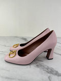 Valentino Water Rose Pink VLogo Leather Pumps Size 38