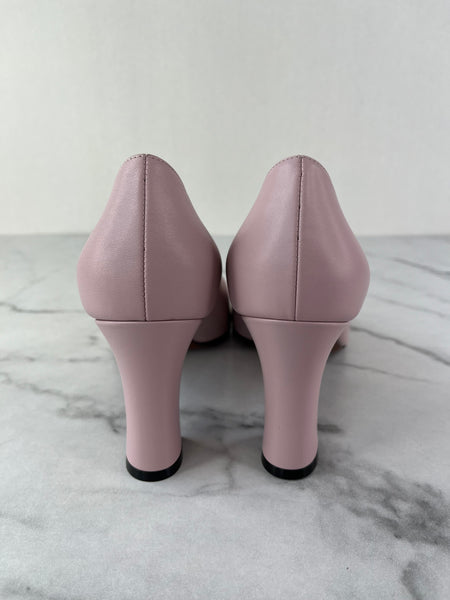 Valentino Water Rose Pink VLogo Leather Pumps Size 38