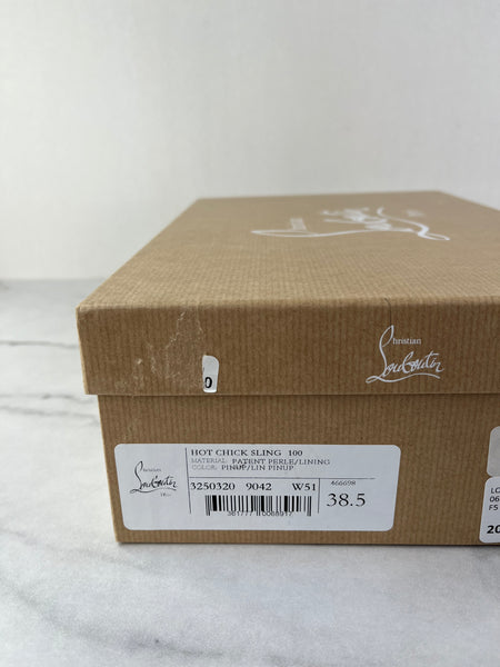 Christian Louboutin Hot Chick Sling 100 Pinup Pink Pumps Size 38.5