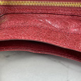BALENCIAGA Rouge Cherry Agneau Giant 12 Gold Hardware Velo Crossbody/Shoulder Bag