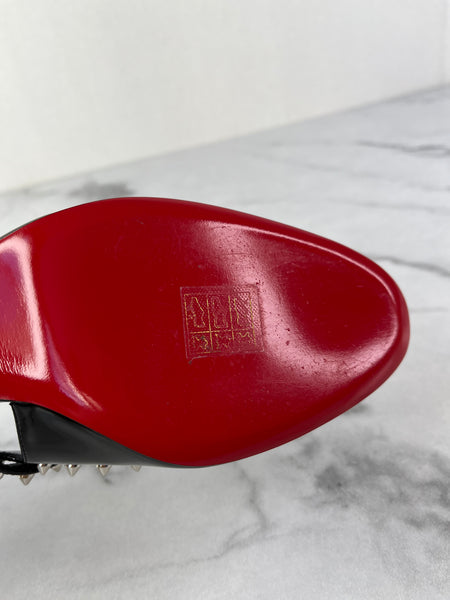 Christian Louboutin Black Patent Janispikes 55 Mary Jane Pumps Size 37