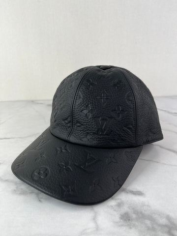 Louis Vuitton Black Monogram Bull Calf Leather Cap