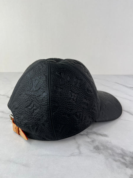 Louis Vuitton Black Monogram Bull Calf Leather Cap