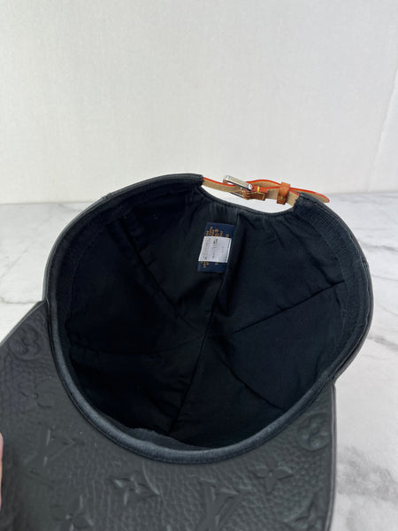 Louis Vuitton Black Monogram Bull Calf Leather Cap