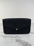 Louis Vuitton Black Félicie Pochette Chain Wallet Monogram Empreinte Leather Crossbody/Shoulder Bag