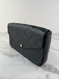 Louis Vuitton Black Félicie Pochette Chain Wallet Monogram Empreinte Leather Crossbody/Shoulder Bag