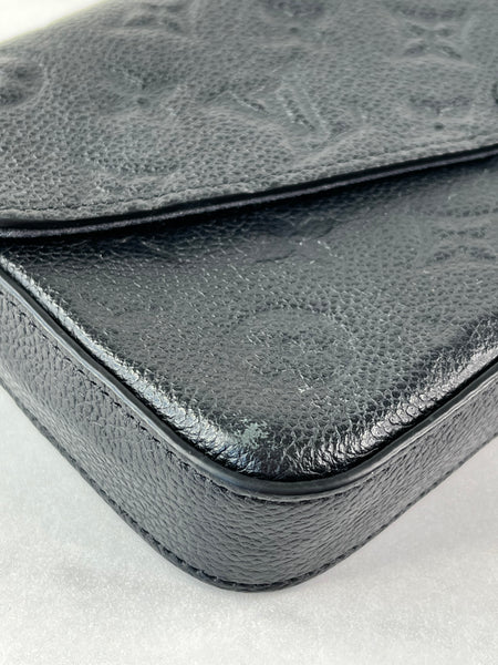 Louis Vuitton Black Félicie Pochette Chain Wallet Monogram Empreinte Leather Crossbody/Shoulder Bag