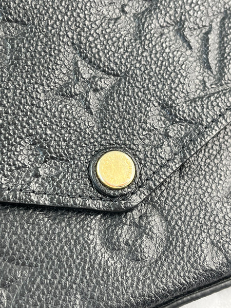 Louis Vuitton Black Félicie Pochette Chain Wallet Monogram Empreinte Leather Crossbody/Shoulder Bag
