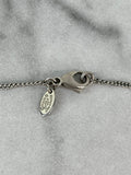 CHANEL SILVER/BLACK CC LOGO CAMELLIA NECKLACE