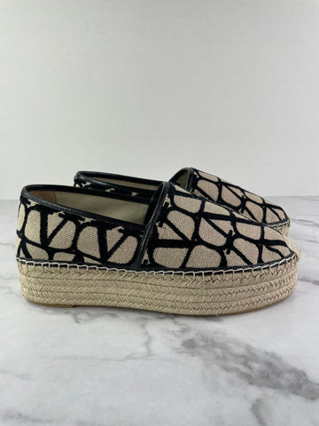Valentino Toile Iconographe Canvas Espadrilles Size 38