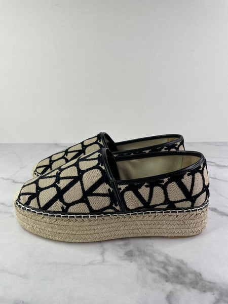Valentino Toile Iconographe Canvas Espadrilles Size 38