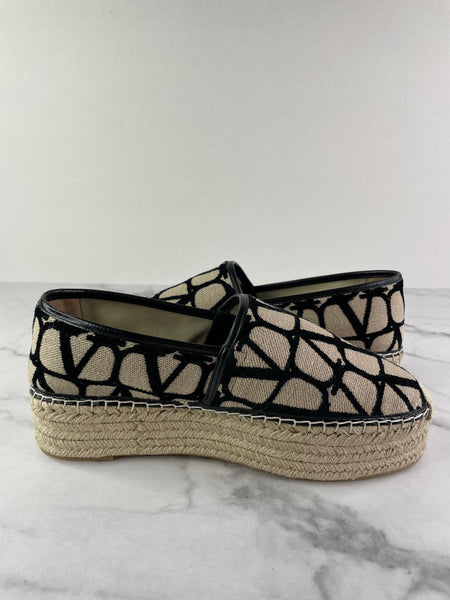 Valentino Toile Iconographe Canvas Espadrilles Size 38