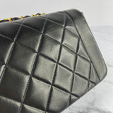 CHANEL Black Vintage Lambskin Quilted Small Diana Flap Bag