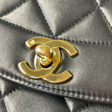 CHANEL Black Vintage Lambskin Quilted Small Diana Flap Bag