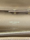 Saint Laurent Dune Grain De Poudre Mixed Matelasse Triquilt Monogram Chain Wallet Crossbody/Shoulder Bag