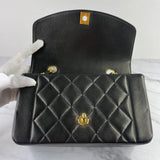 CHANEL Black Vintage Lambskin Quilted Small Diana Flap Bag