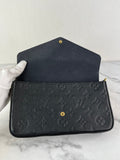 Louis Vuitton Black Félicie Pochette Chain Wallet Monogram Empreinte Leather Crossbody/Shoulder Bag