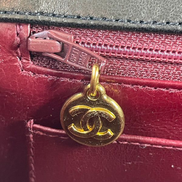 CHANEL Black Vintage Lambskin Quilted Small Diana Flap Bag