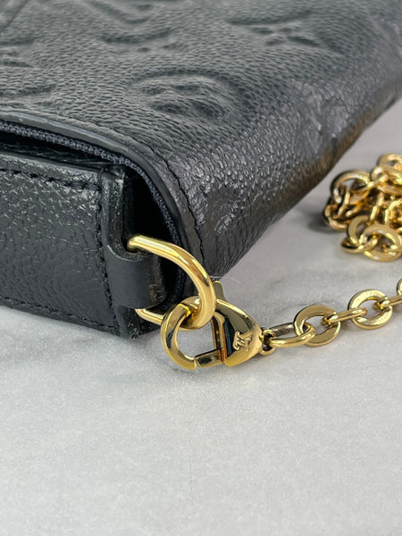 Louis Vuitton Black Félicie Pochette Chain Wallet Monogram Empreinte Leather Crossbody/Shoulder Bag