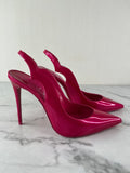 CHRISTIAN LOUBOUTIN Pinup Pink Patent Hot Chick Sling 100 Pumps Size 38.5