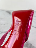 CHRISTIAN LOUBOUTIN Pinup Pink Patent Hot Chick Sling 100 Pumps Size 38.5