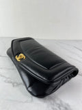 CHANEL CC BLACK SHINY LAMBSKIN PUFFY PILLOW JUMBO CLUTCH