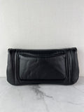 CHANEL CC BLACK SHINY LAMBSKIN PUFFY PILLOW JUMBO CLUTCH