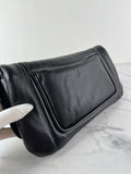 CHANEL CC BLACK SHINY LAMBSKIN PUFFY PILLOW JUMBO CLUTCH