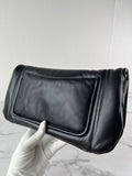 CHANEL CC BLACK SHINY LAMBSKIN PUFFY PILLOW JUMBO CLUTCH