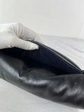 CHANEL CC BLACK SHINY LAMBSKIN PUFFY PILLOW JUMBO CLUTCH