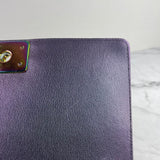 CHANEL Purple Iridescent Goatskin Quilted Old Medium Boy Flap