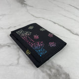 Saint Laurent Unisex Black Multicolor Compact Wallet