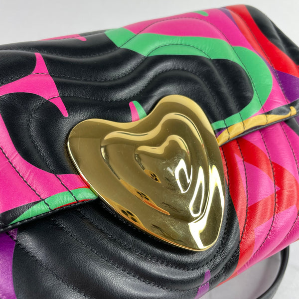ESCADA Multicolor Leather Heart Shoulder Bag