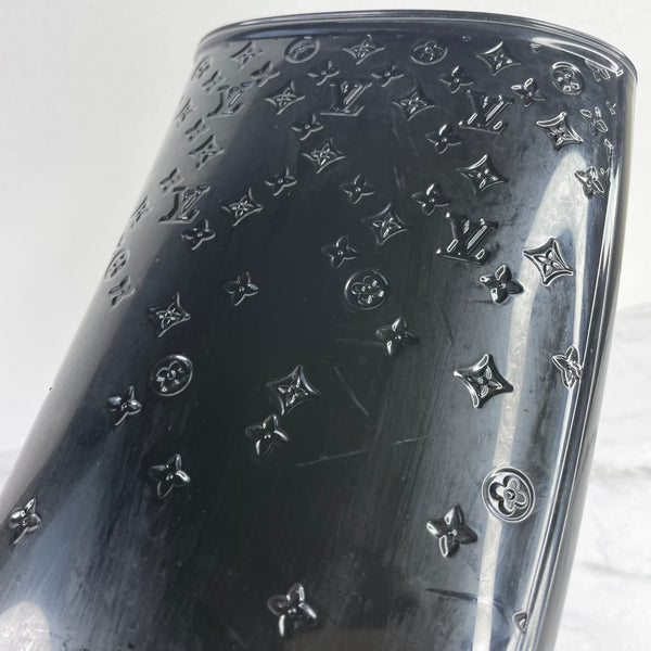 Louis Vuitton Black Monogram Rubber Rain Boots Size 38
