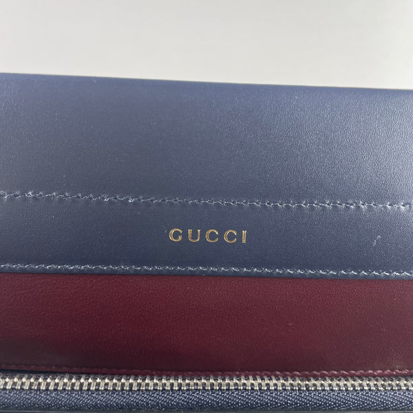 GUCCI Blue Smooth Calfskin Medium Zumi Top Handle Shoulder/Crossbody Bag