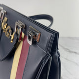 GUCCI Blue Smooth Calfskin Medium Zumi Top Handle Shoulder/Crossbody Bag