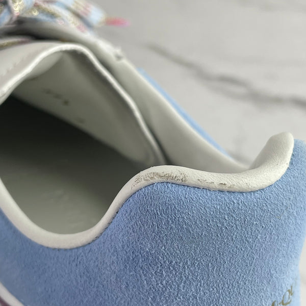 Alexander McQueen Oversized White/Blue/Lilac New Court Sneakers Size 39.5