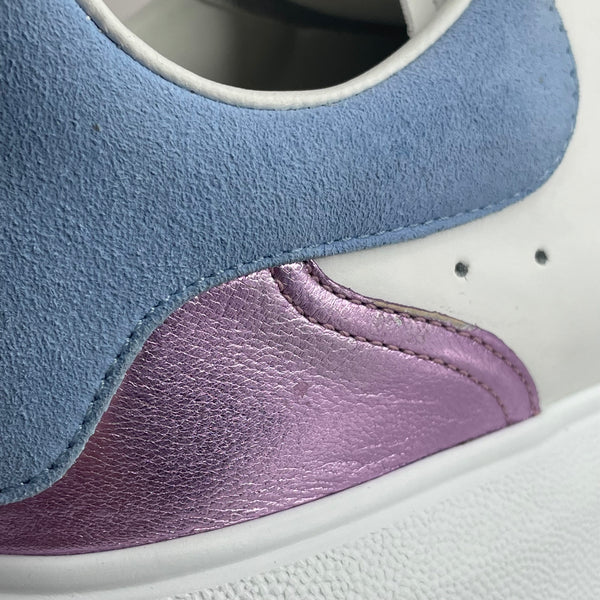 Alexander McQueen Oversized White/Blue/Lilac New Court Sneakers Size 39.5