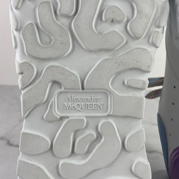 Alexander McQueen Oversized White/Blue/Lilac New Court Sneakers Size 39.5