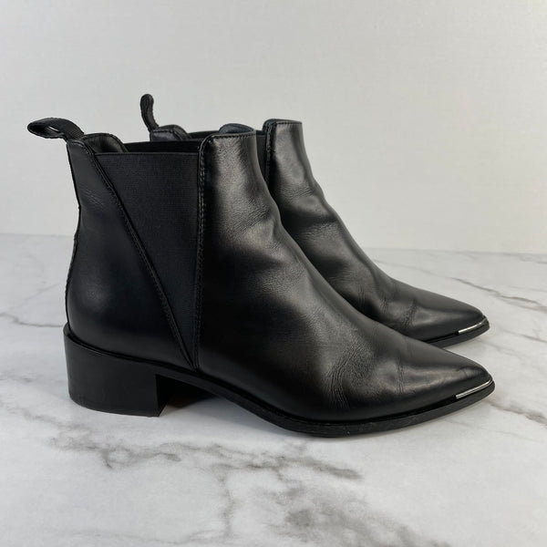 Acne Studios Jensen Black Leather Ankle Boots Size 35