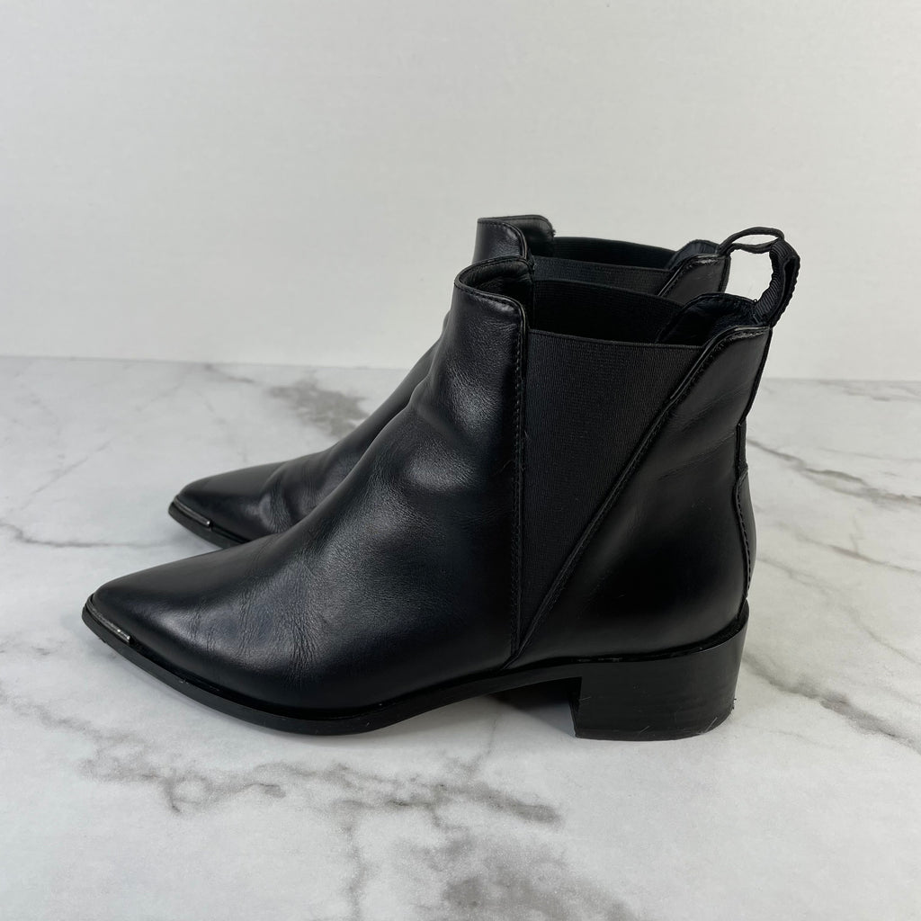 Acne Studios Jensen Black Leather Ankle Boots Size 35 | Forever