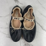 Valentino Black Rockstud Ballet Flats Size 36.5