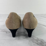 Chanel Beige/Black Gabrielle Coco Suede / Satin Cap Toe Pumps Size 35.5