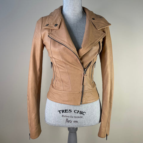 Mackage Beige Kenya leather jacket Size XXS